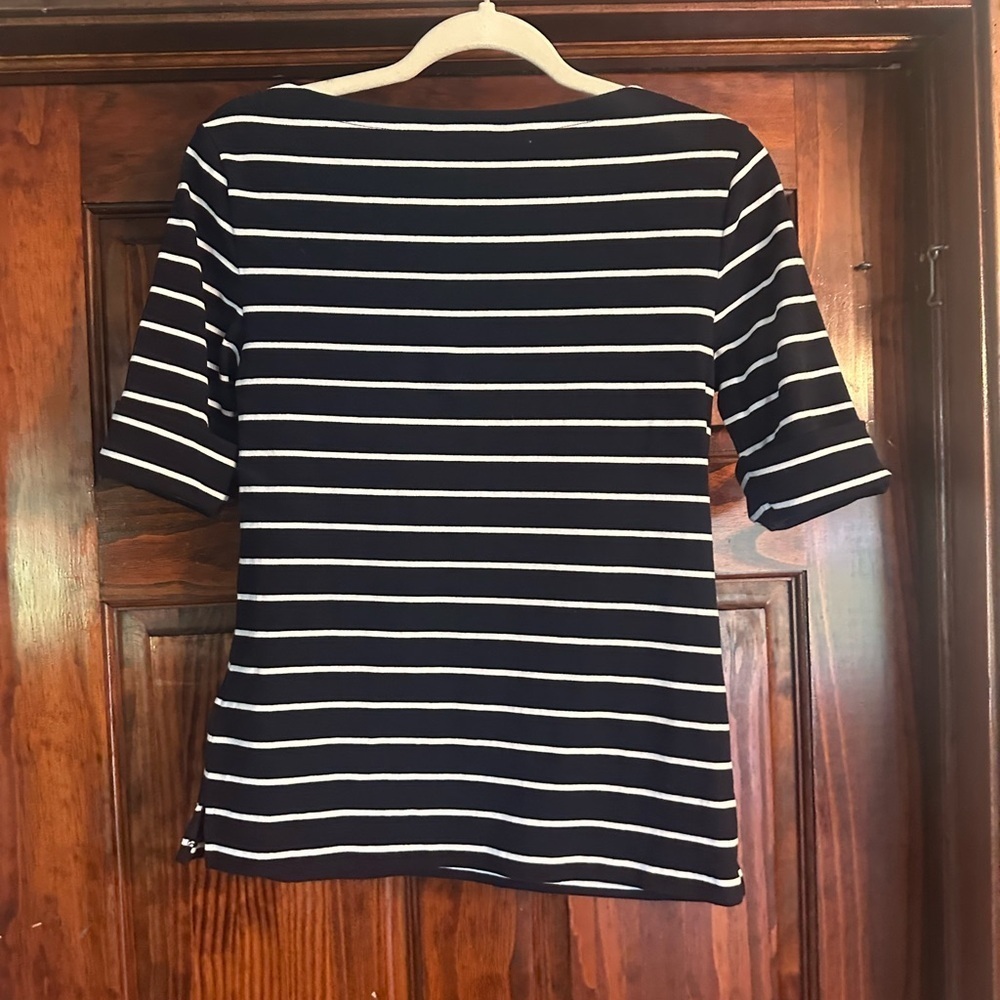 Ralph Lauren Black Label Navy and White Striped Tee - Picture 4 of 4